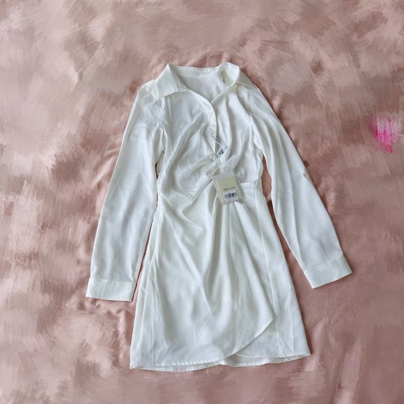 BRAND NEW silky shirt dress - white - Picture 8 of 8